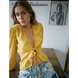 💕REALISATION PAR💕 The Stevie Top ~ Sunflower Yellow Print XS